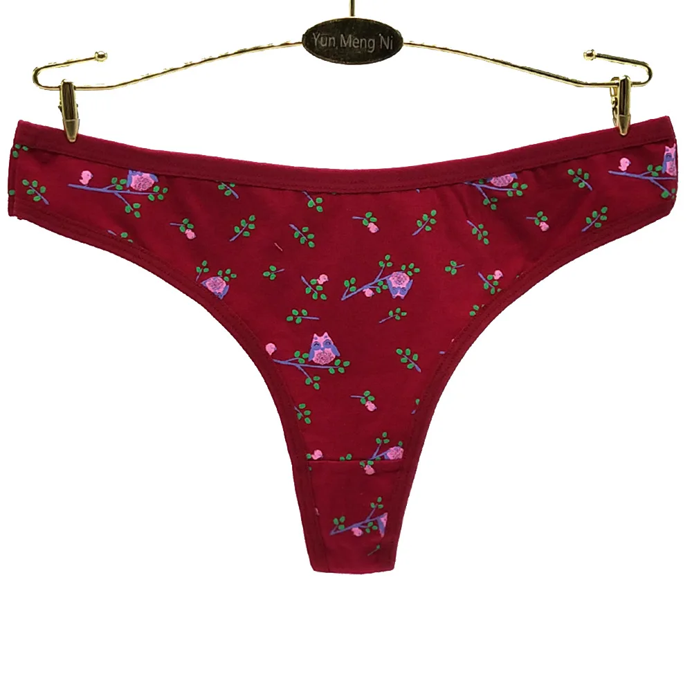 Foreign trade export South American ladies thong Cotton printed female T pants cotton stock spot underwear