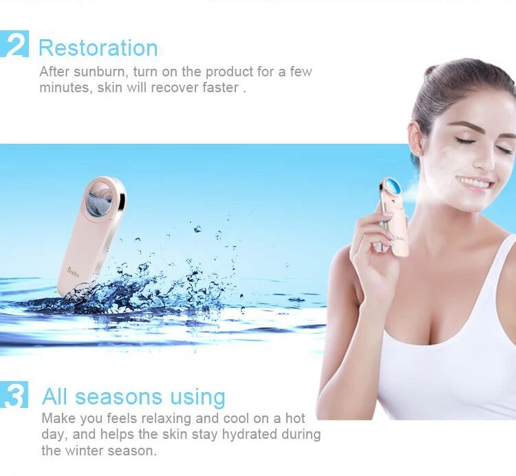 BRM Skin Care Nanometer Water Sprayer Facial Streamer Electric Facial Steamer ABS Moisturizing Nano Handy Mist Spray Rohs CE FCC