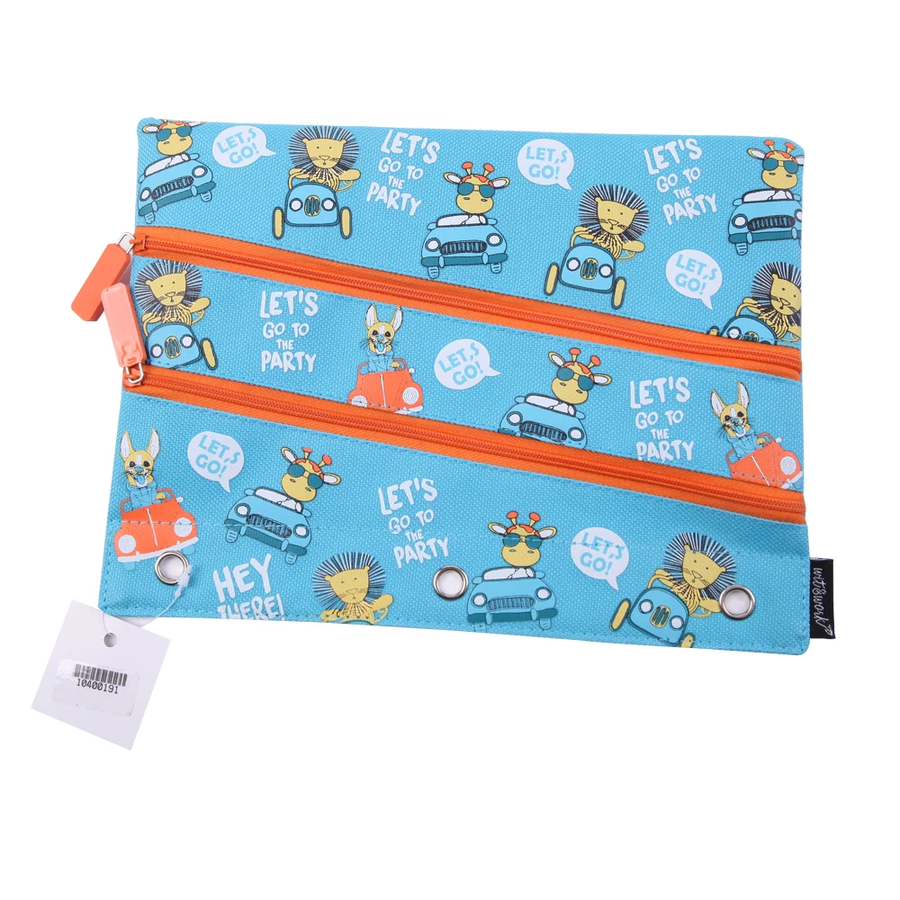 Light blue background with lovely giraffe pencil case bag for school