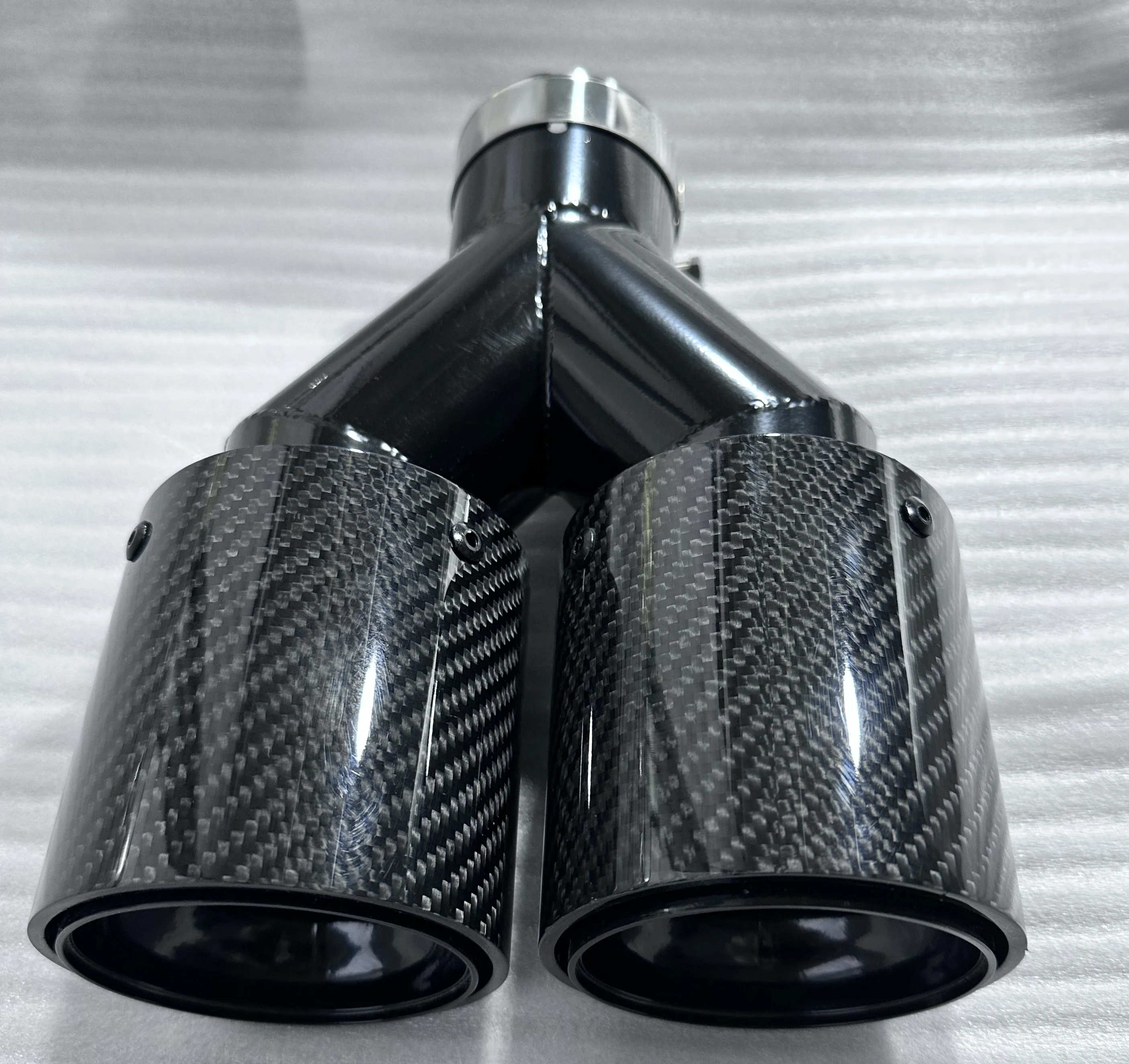 Stainless Steel Carbon Fiber Black Plated MP Dual Outlet Exhaust Tips M Performance for BMW