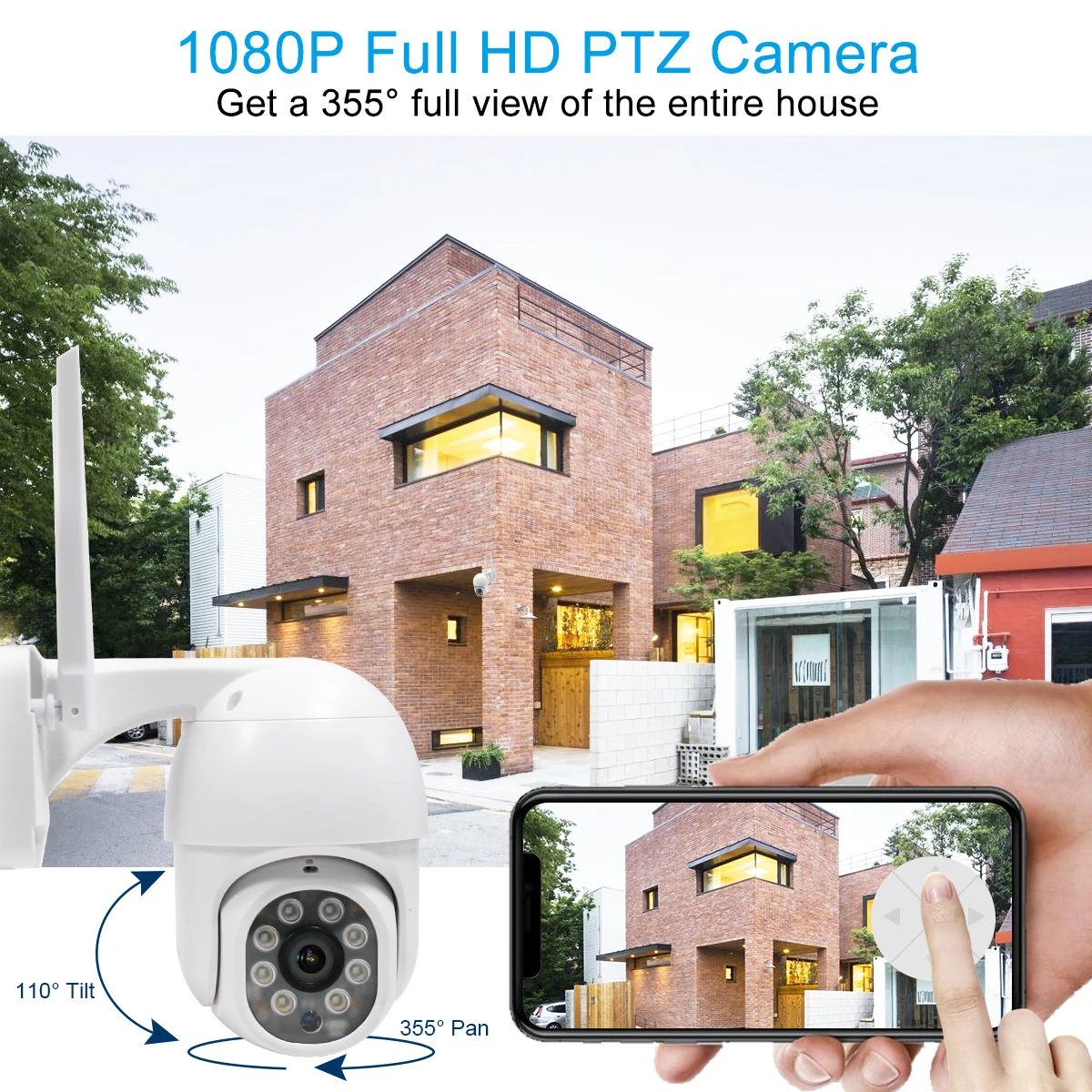 Tuya Outdoor Ip Surveillance Ptz Camera For Home Security 1080P Monitor Smart Outdoor Camera