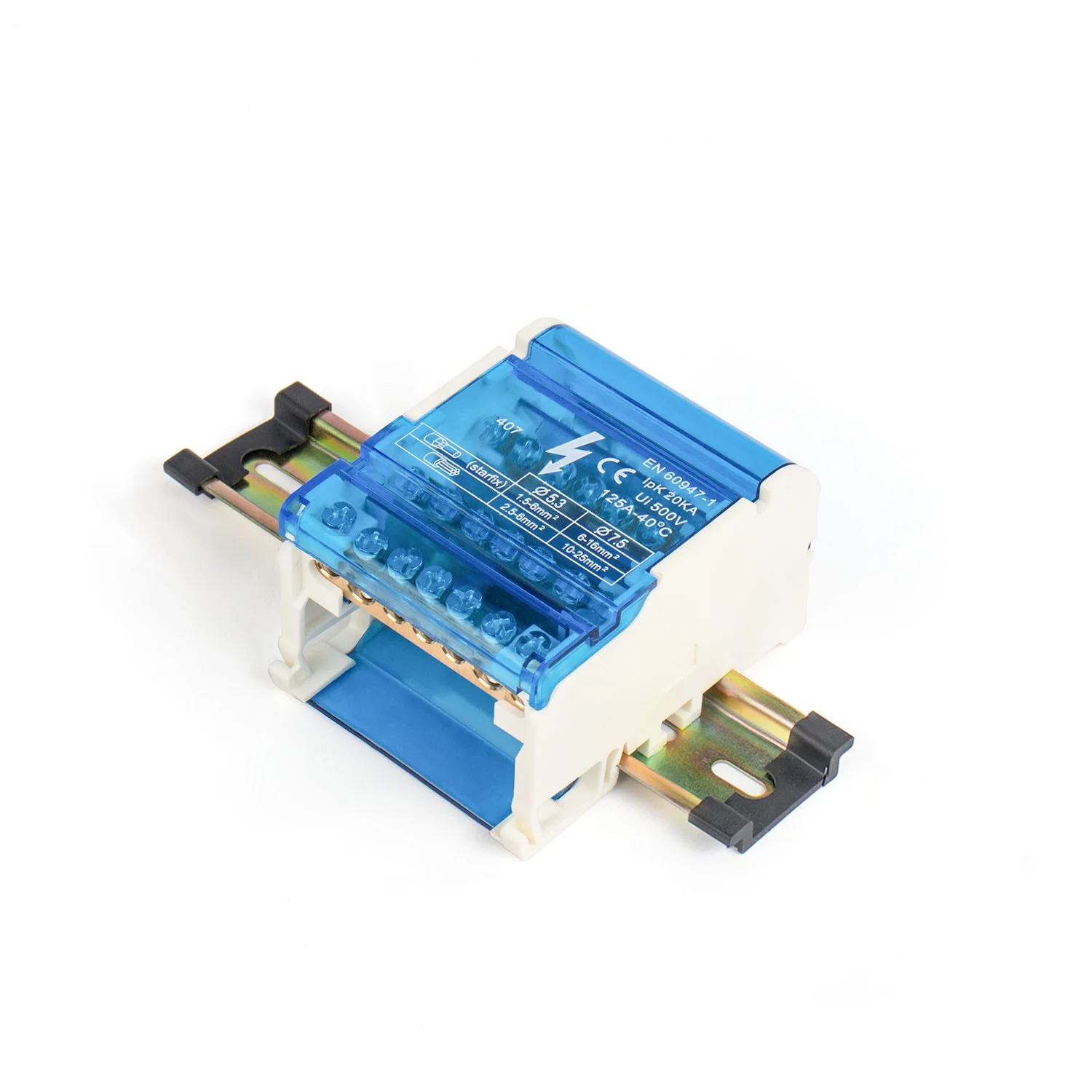 Din Rail Brass Busbar Distribution Terminal Blocks Power Distribution Screw Terminal Blocks