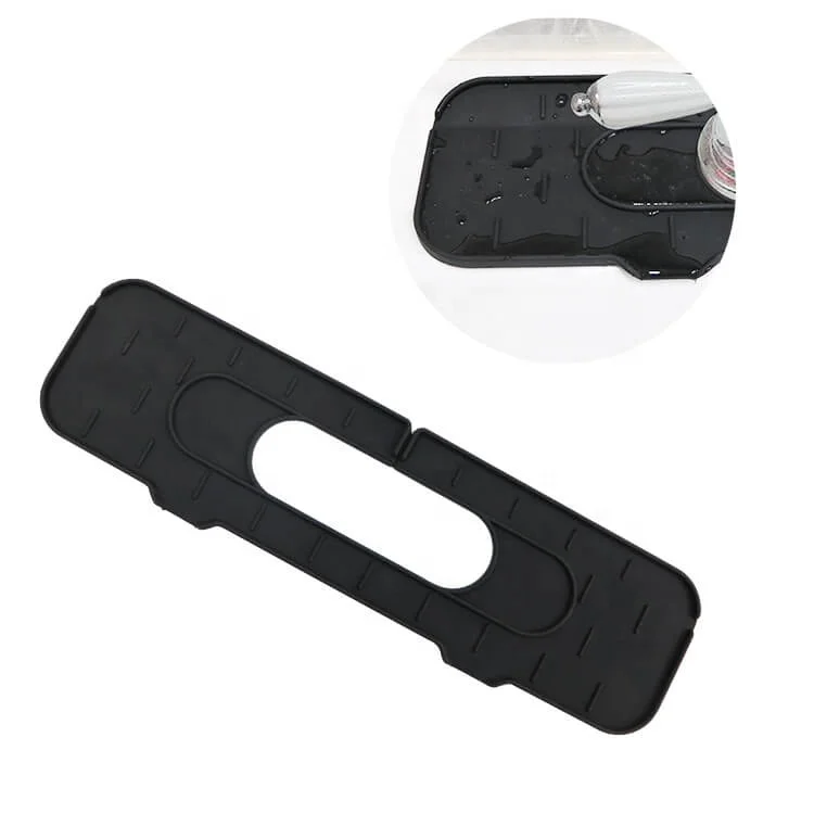 New Arrival Water Drip Catcher Tray Kitchen Sink Splash Guard Drain Pad Thick Silicone Faucet Mat