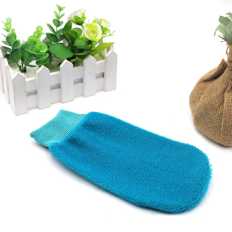 High Quality Customized Soft Cute Scrub Glof Silk Exfoliating Wash Coral Fleece Terry Cloth Glof Fleece Body Bath Mitt