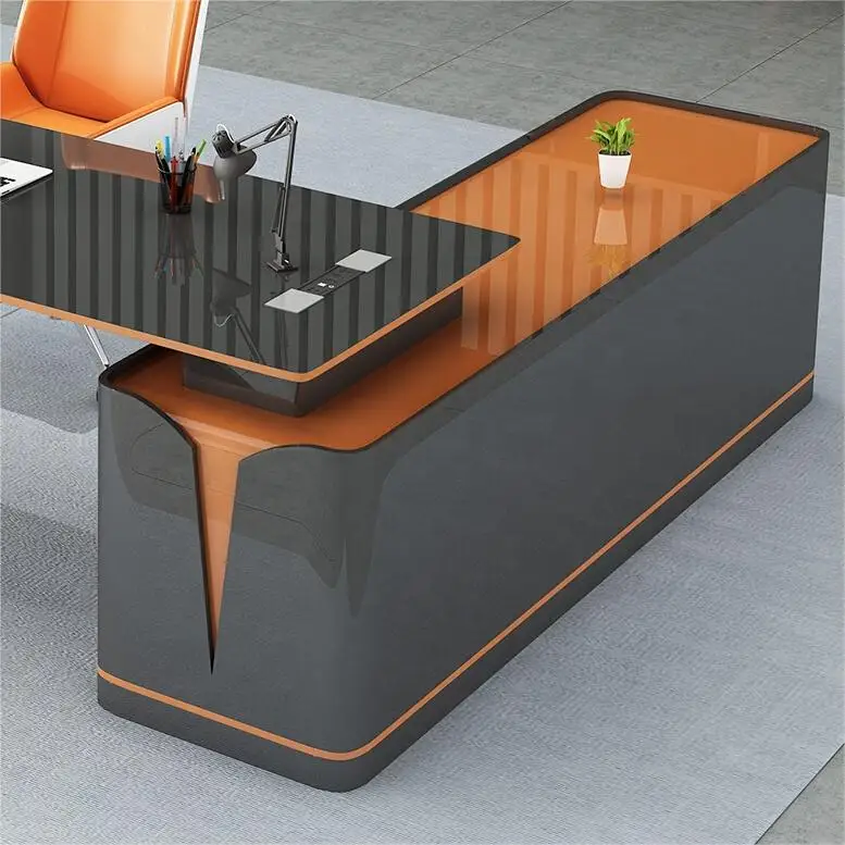 Mdf Commercial Office Furniture Luxury Executive Office Table Set L Shape Ceo Office Desk