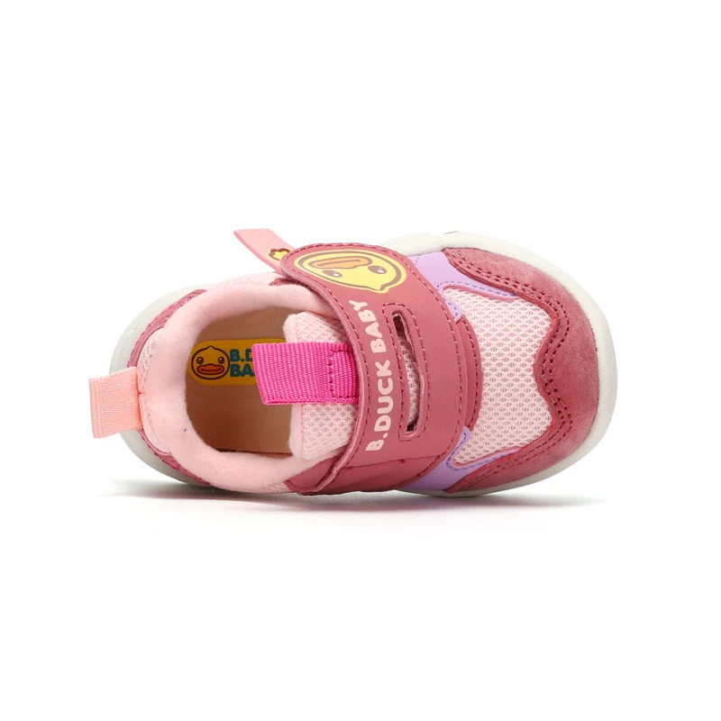 B.Duck Custom Barefoot Shoes Baby First Walking Shoes Cartoon Animal Hook-and-loop