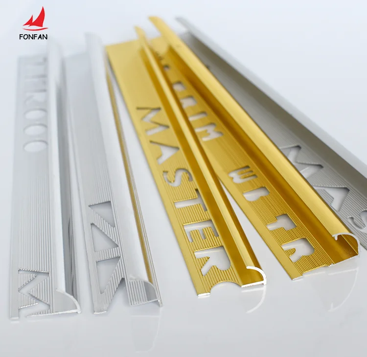 Custom Logo Tile Accessories various surface treatment Edging Metal Flexible Aluminum Stainless Steel tile trim corners supplier