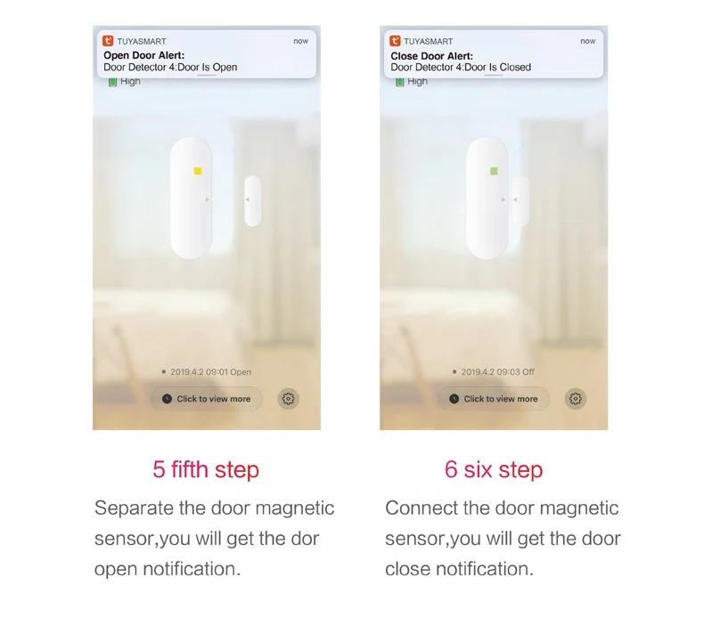 Saikiot Tuya WIFI Door Window Sensor Alarm Mobile App Control Door Sensor Detector Waterproof Home Security Window Door Sensor