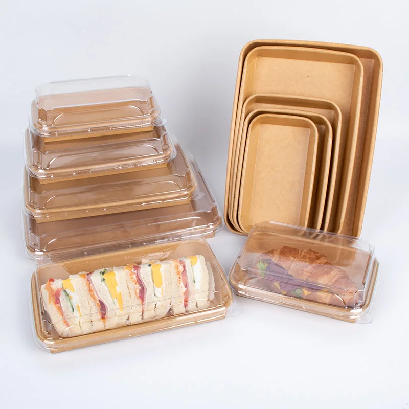 Disposable kraft paper boat tray with PLA/PE coating fast food paper tray