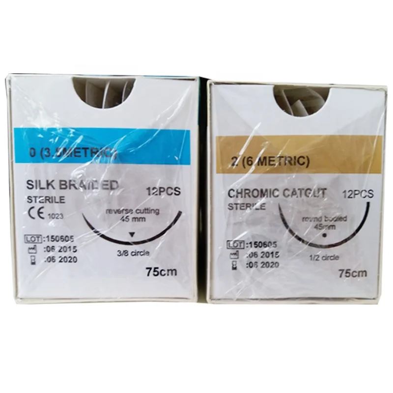 Hot selling Medical polyglactin 910 veterinary chromic catgut pgcl pdo absorbable surgical suture 75CM