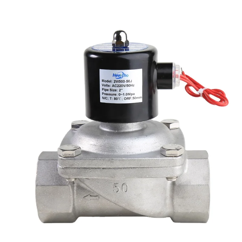 
DN50 Large Flow 2 Inch Electric Stainless Steel Direct Acting Control Water Solenoid Valve 