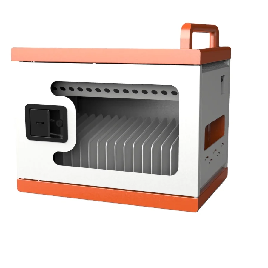 SPCC 16 ports AC charging cart with aluminum-alloy frame for school used for chromebook in school