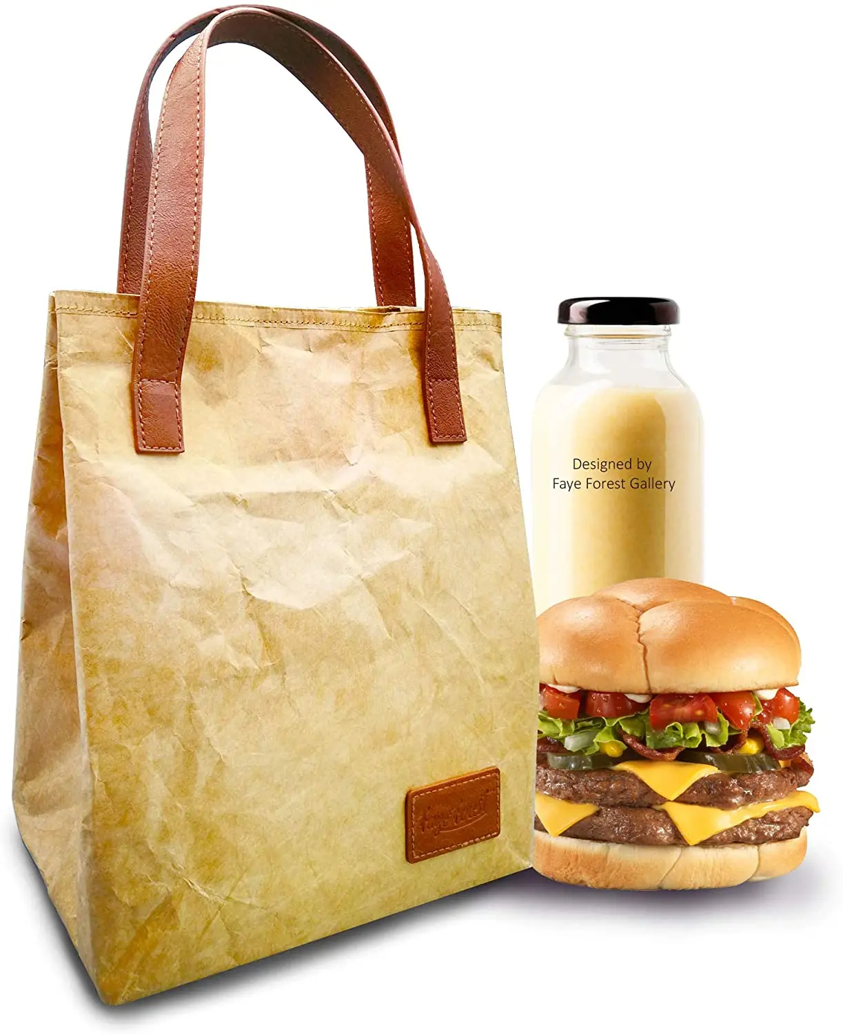 High Quality Brown Durable Washable Paper bag Insulated Lunch cooler Tyvek Bag