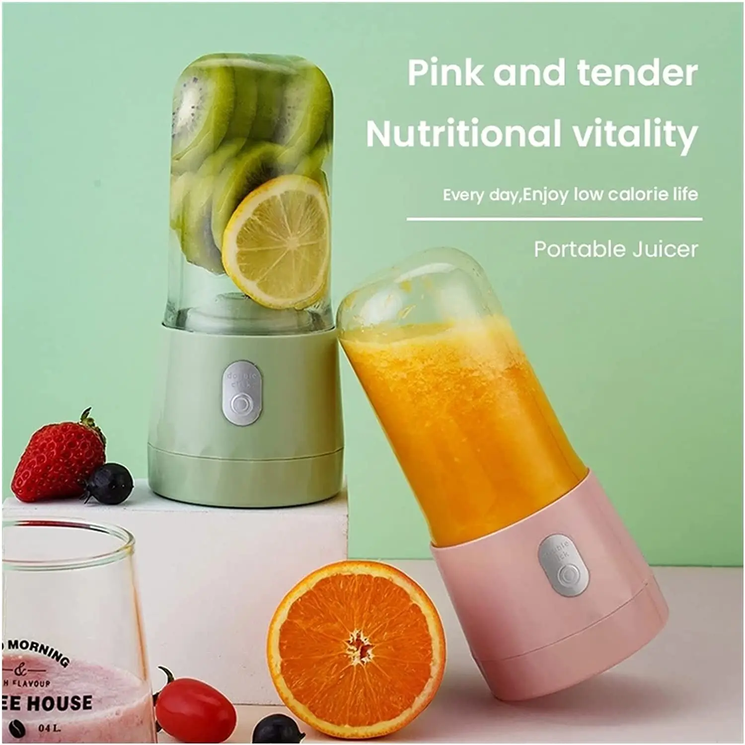 6-Blade 350ml Electric Juicer Smoothie Blender Cup  USB Portable Blenders Food Processing Machine