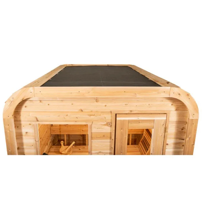 2024 New Outdoor 4-6 People Sauna Room Traditional Red Cedar Wooden Barrel With Harvia Sauna Heater Steam Sauna Cabin