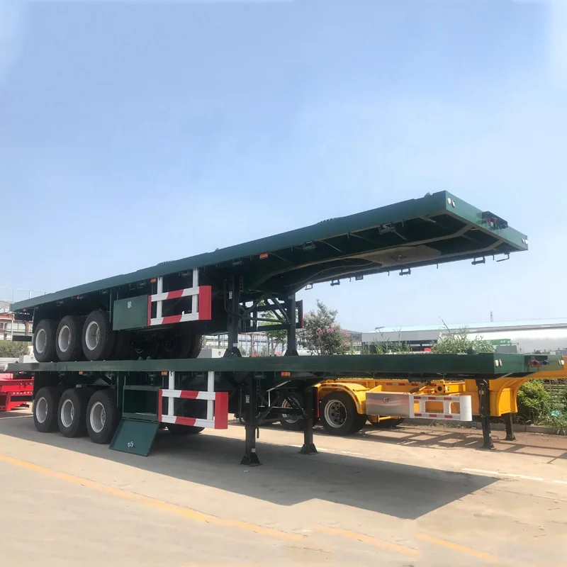 CIMC 12m 40ft Flatbed Truck semi  Trailer heavy equipment Load Capacity Trailer Flatbed 4 Tri AxleFor Sale