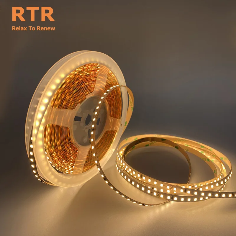 Светодиодные полосы RTRLED высокой яркости 2835 24 В 140 светодиодов/м RA90 125LM/W 8 мм 10 м постоянный ток светодиодные для внутреннего освещения