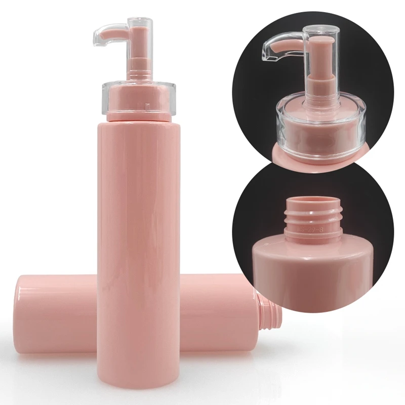 Factory Custom Logo Printed Pump Matte Hotel Conditioner Shampoo Face Wash Body Cream Luxury Pink Plastic Cosmetic Bottle