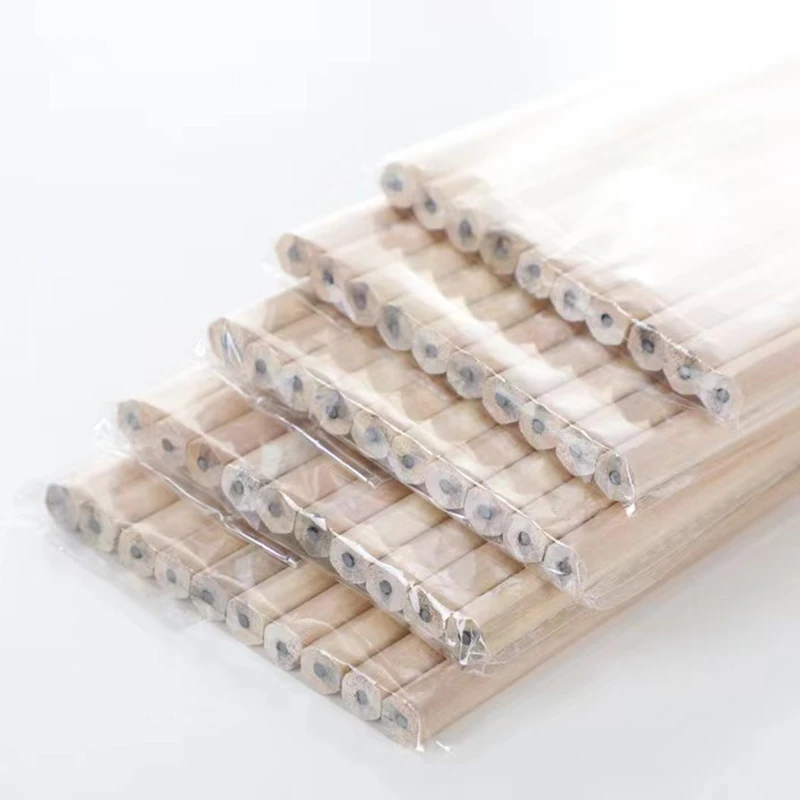 Custom Wood Gift Pencil HB lead Hexagonal Round Triangle Pencil With Custom Logo Wholesale Wood Color Back To School Cheap Price