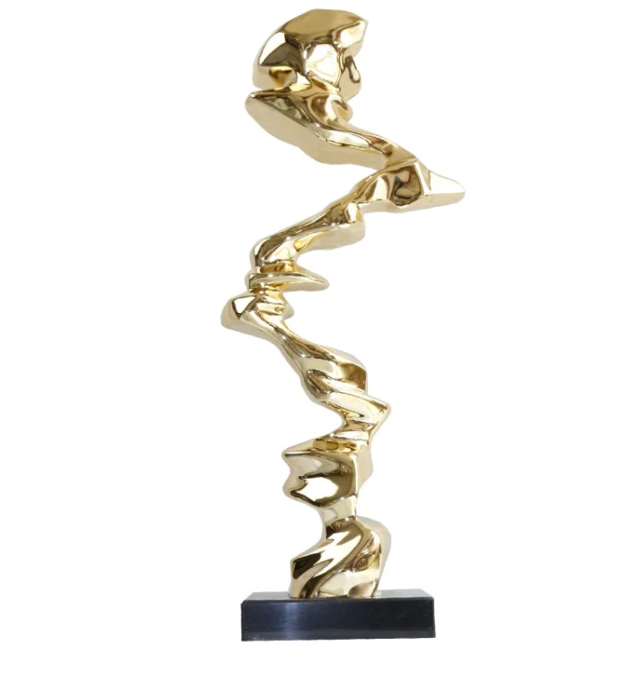 2023 Hot Sale Guangzhou Namchi Hand Crafted Resin Shinny Gold Electroplate Sculpture Interior Art Gallery Decoration Statue
