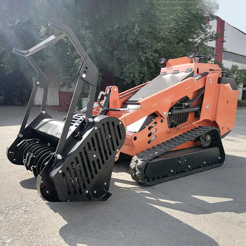 TIEJIA 25hp Kubota engine Diesel Skid Steer Hydraulic Polit Mini Skid Steer Loader Track Loader Skid Steer With Forestry Mulcher