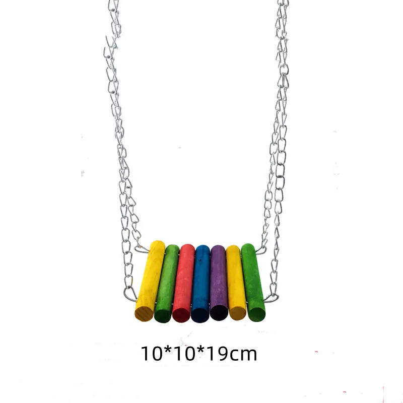 Factory Wholesale Wood Birds Toy Swing Ladder Colorful Birds Toys Parrot Collection Wholesale Bird Products