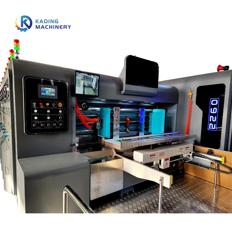 Full Automatic Pizza Box Making Carton Flexo Printing Slotting Machine With Drying Unit