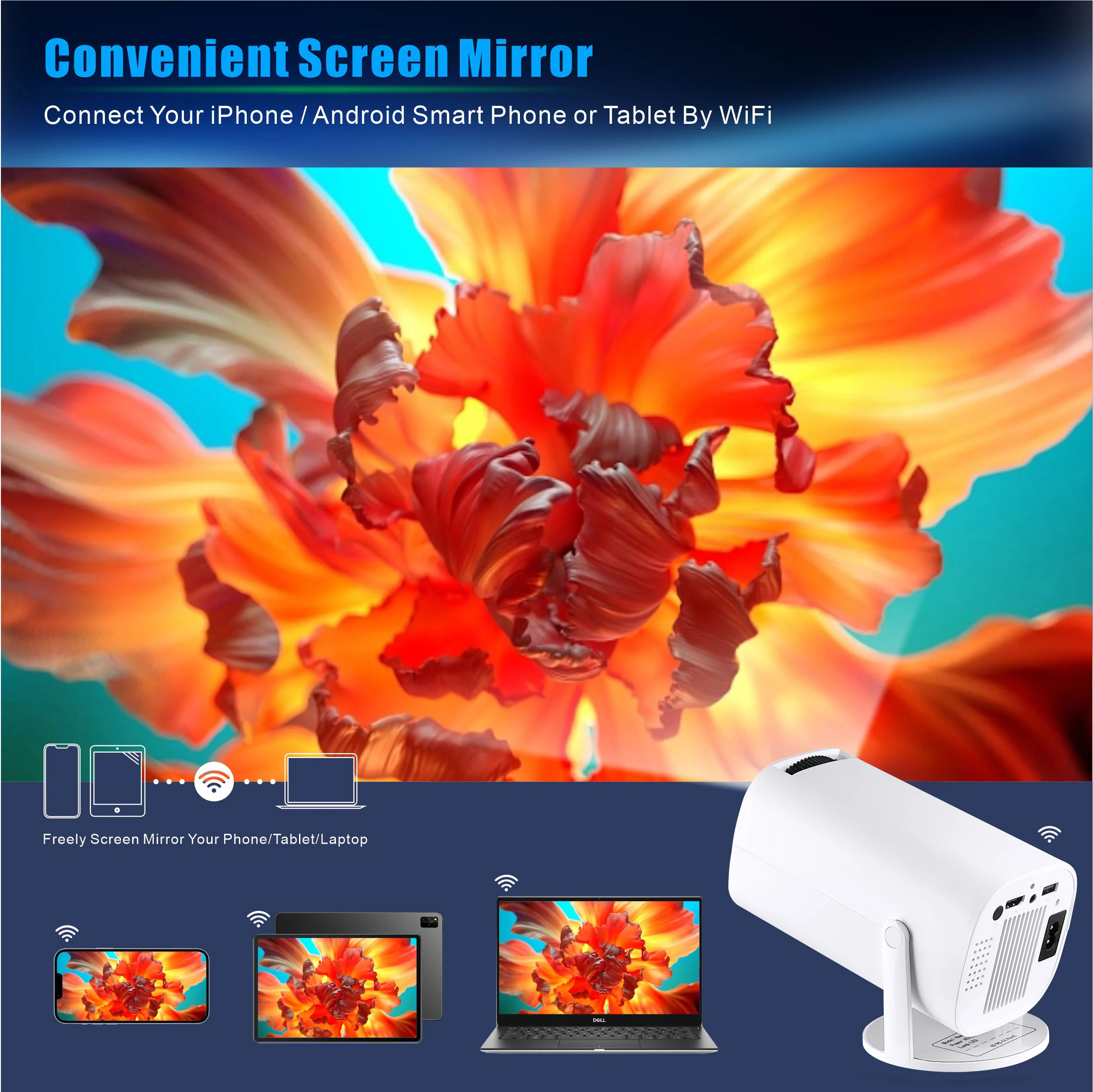 P30 Pro Android Projector Upgrade wireless portable projector android 11 4k WIFI6 720P GAME PROJECTOR