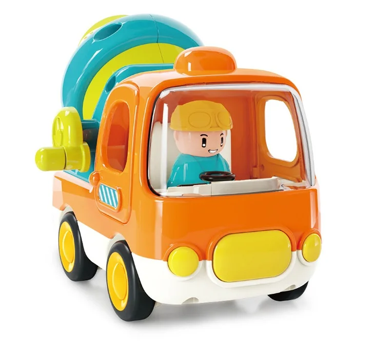 Cute cartoon inertial car baby car engineering car toy with sound and light