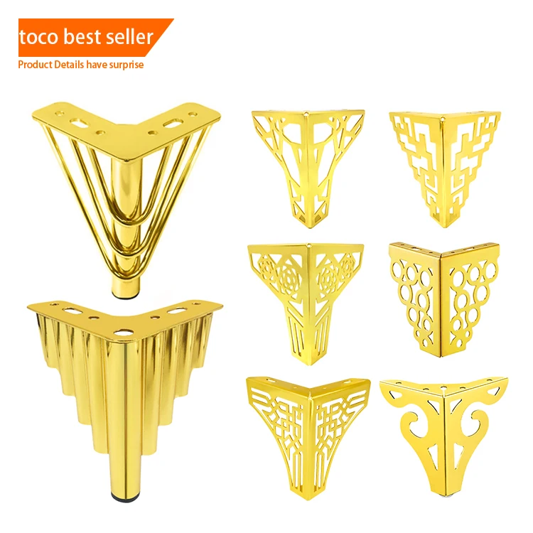 Toco Sofa Hardware Accessories Legs 4 inch Metal Glossy Sofa legs Stainless Steel Furniture Parts Legs