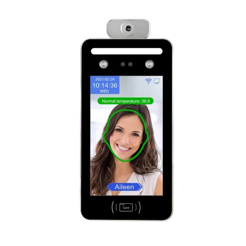 Temperature Detection Face Recognition Terminal Biometric RFID Access Control and Time Attendance System