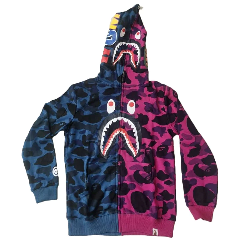 Color Block 2 Tones Screen Printing Chenille Hoodie Custom Graphics Full Face Zip Up Hoodie Men 80 Cotton 20 Polyester Hoodie