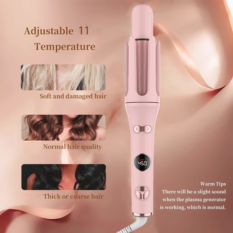 Professional Hair Curler Automatic Hair Curling Iron with Ceramic Ionic Barrel Auto Rotating Hair Curling Wand