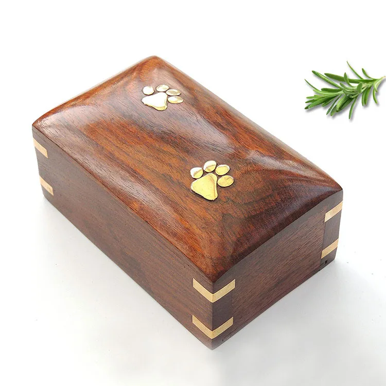 
High Quality Solid Wood Pet Ashes Coffin Casket Cat Dog Coffins Box Cremation Memorial Urns 