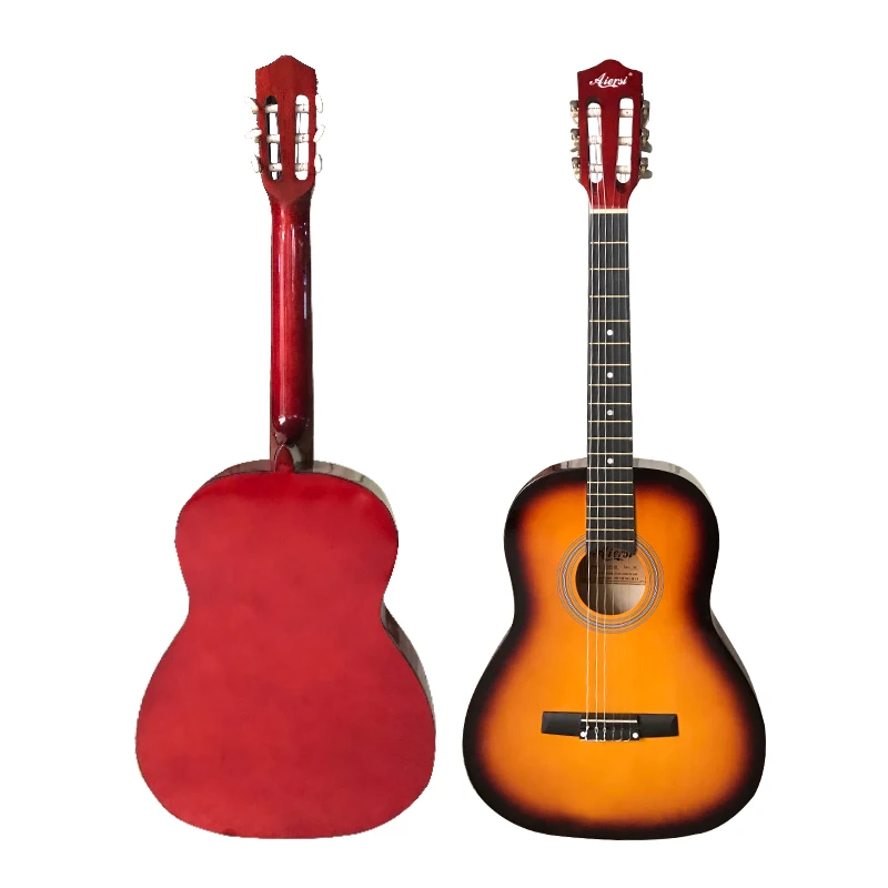 Chinese Aiersi brand low price various colour 6 string classic guitar with chrome machine head for beginners and students