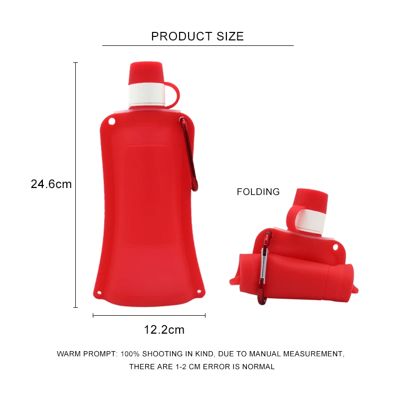 500Ml Alibaba Best Sellers Products Custom Logo Columbia Christmas Collapsible Camping Travel Foldable Bottle
