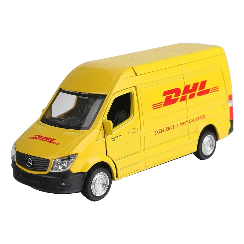 1:36 alloy wheel diecast model car toy vehicles hot selling express logistics van truck pull back car wheels