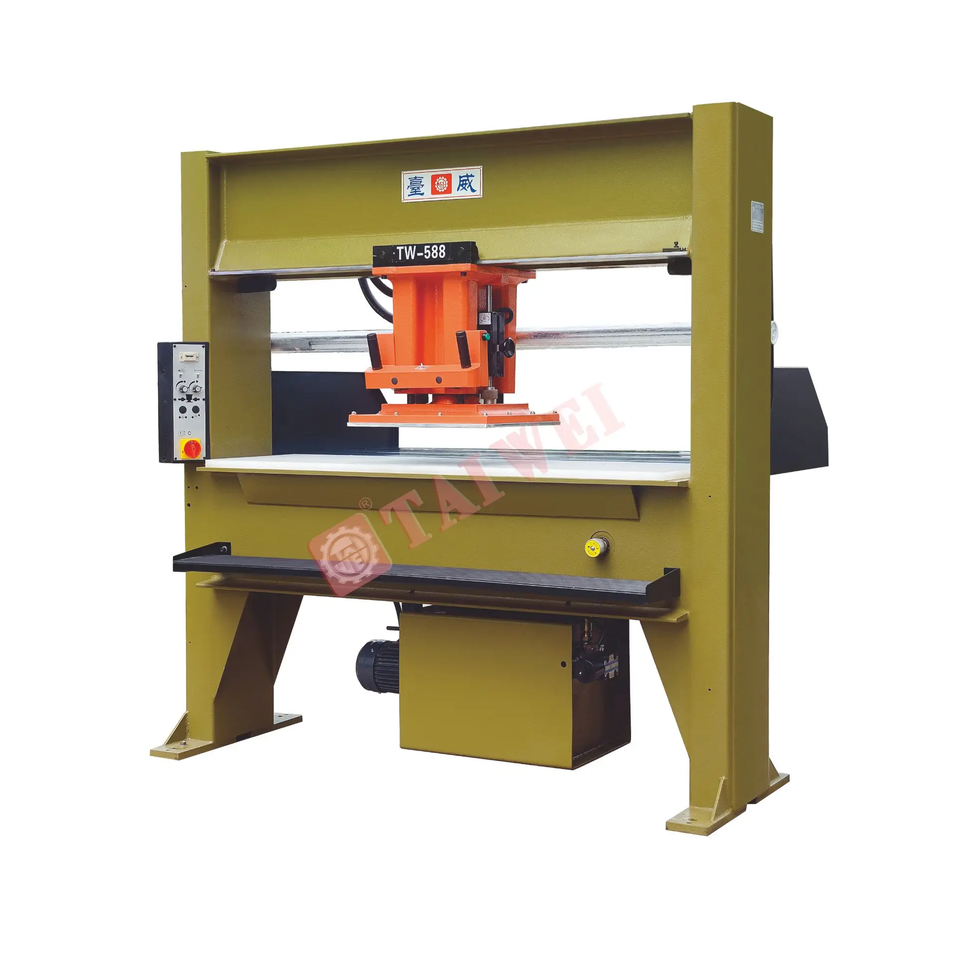 25T travelling head die cutter hydraulic cutting press with movable trolley for leather produce
