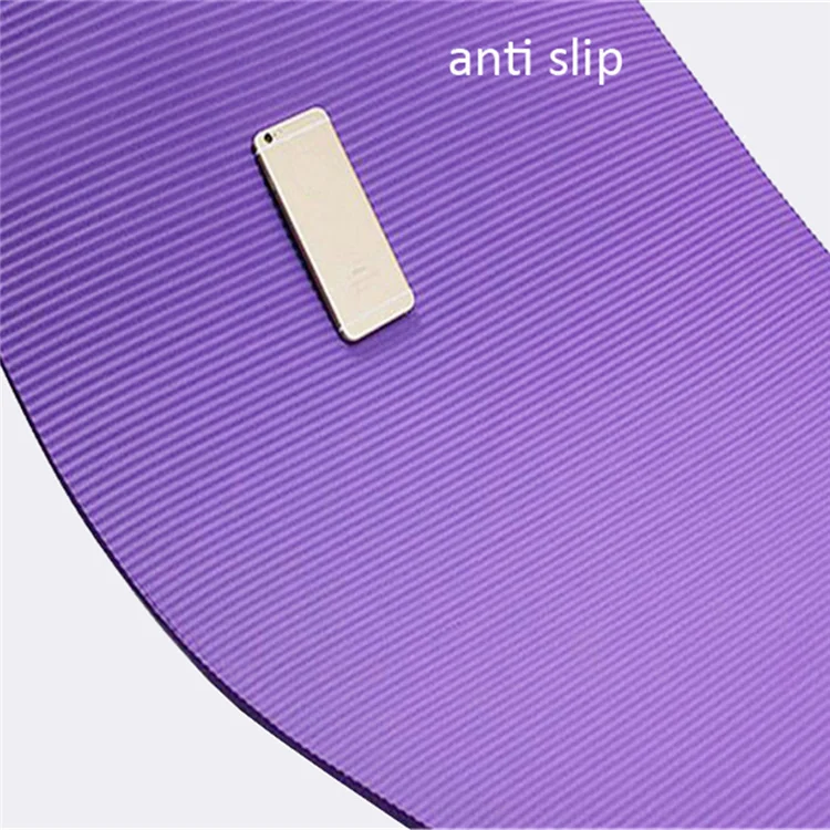 183*61cm 15mm eco-friendly customize brand anti slip 20mm nbr foam extra thick yoga mat with strap