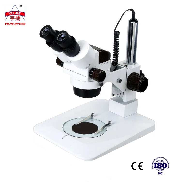 YUJIE YJ-T102 LED 100mm Distance Adjustable Binocular Trinocular Zoom Stereo Electronic Repair Microscope