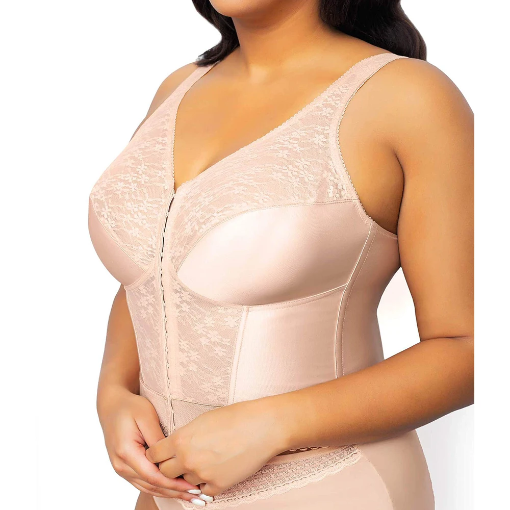 Дышащий прозрачный бюстгальтер для гладкой осанки с поддержкой спины и полным покрытием