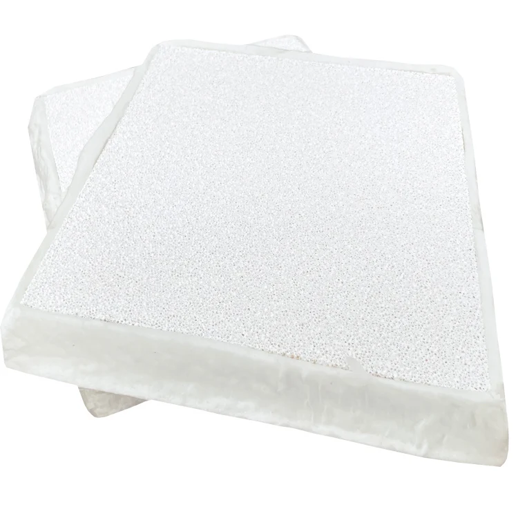 China Made  20 30 40 50 60 Ppi Molten Metal Liquid Filtration Open-cell Reticulated White Alumina Ceramic Foam Filter Plate