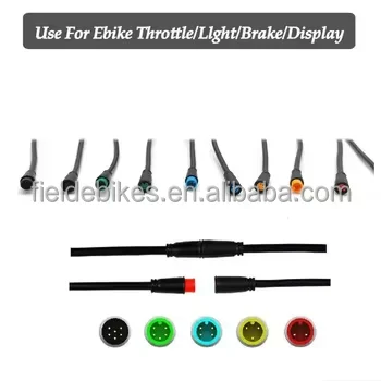 E-bike Shaped Connector 2/3/4/5/6 Pin Cable Waterproof Connector Signal Line Extension Cable For Bafang Electric Bicycle Cycling