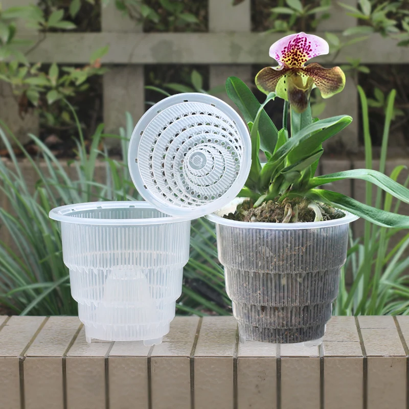 Plastic Clear Slotted Orchid Pots Inner Planter Cups for Orchids Planting container air hole orchid pot
