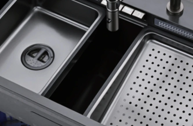 Factory direct deck-mounted kitchen sink steel 304 single bowl kitchen sink with drain anti rust flying rain kitchen sink