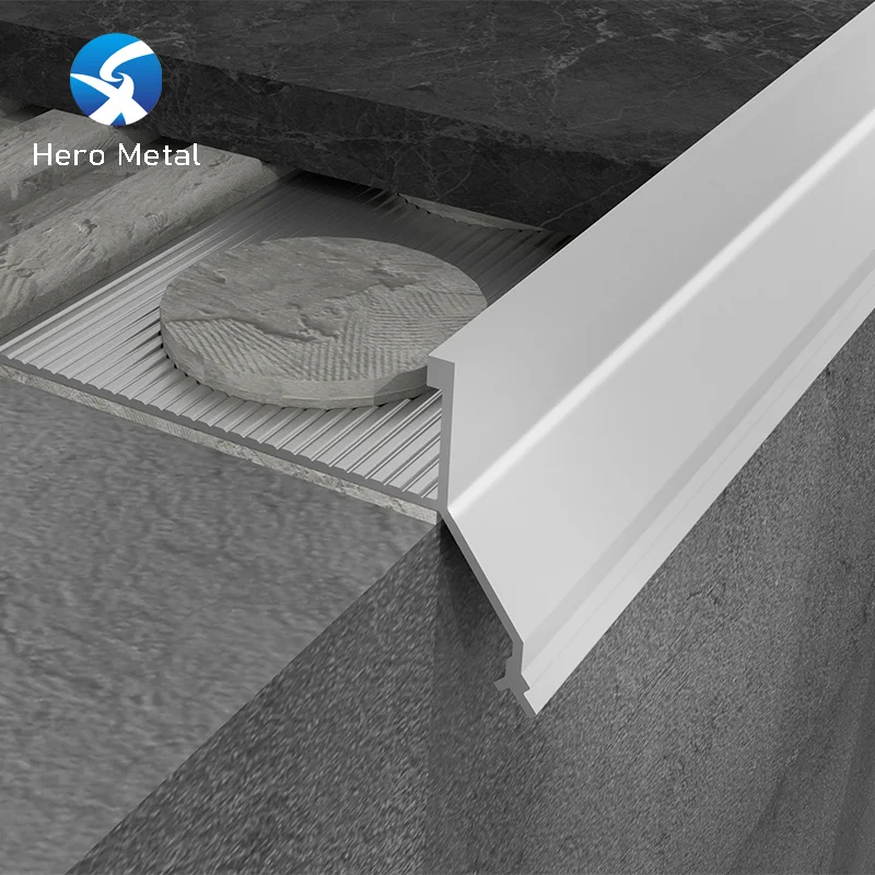 2023 Latest Models Silver Black Metal Aluminum Balcony Profile Decorative Protective Balcony Edge Tile Trim