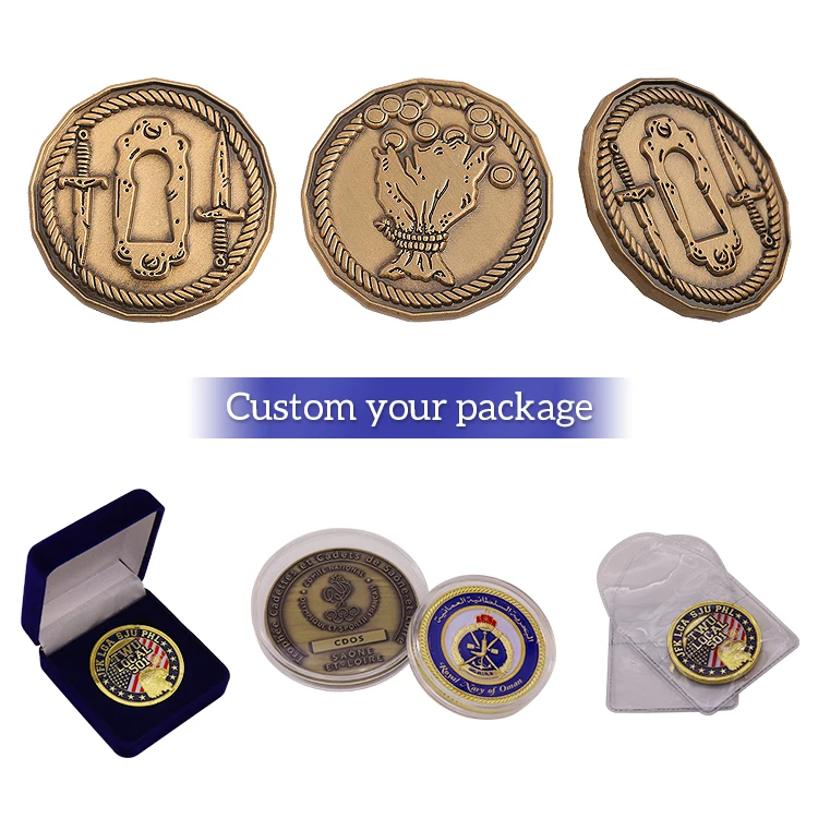 Custom Bulk 50 mm Blank Metal Pirate Fantasy Challenge Gold Coin Sale Buy Hobby Old Coin Collection Collecting Album Products