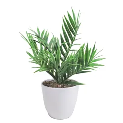 Hot Sales Simulation Real Touch Mini Plants Plastic Artificial Palm Tree In Melamine Pot for home Decoration