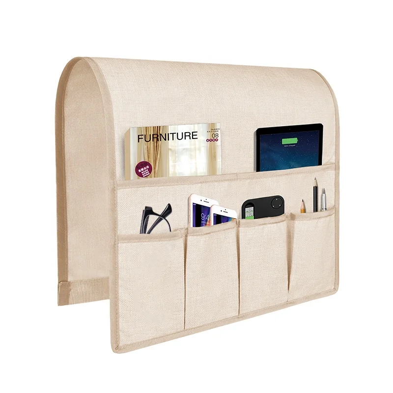 Sofa Armrest Organizer Bedside Caddy With Newspaper Magazine Remote Control Holder Couch Organizer