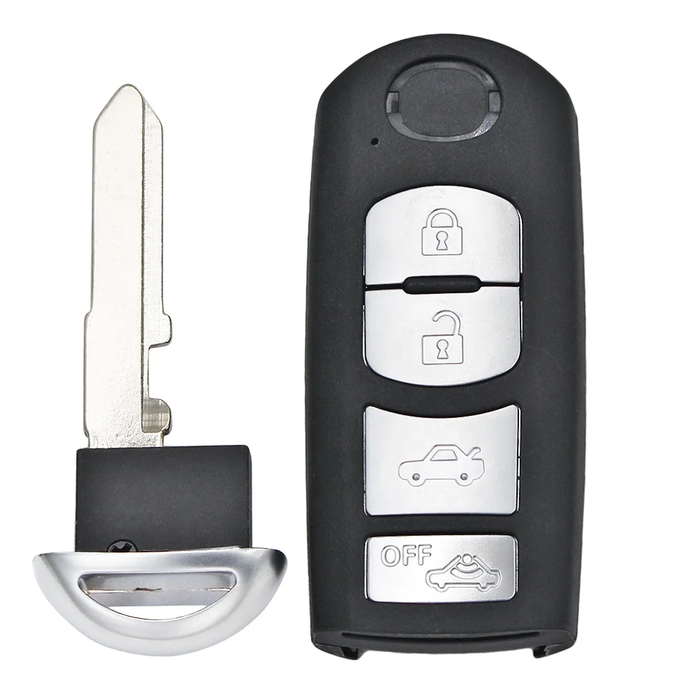 4 Buttons Smart Remote Car Key Fob 433MHz with 49 Chip for Mazda (for Mitsubishi System) 6 3 MX-5 CX-3 CX-5 CX-7, SKE13E-01